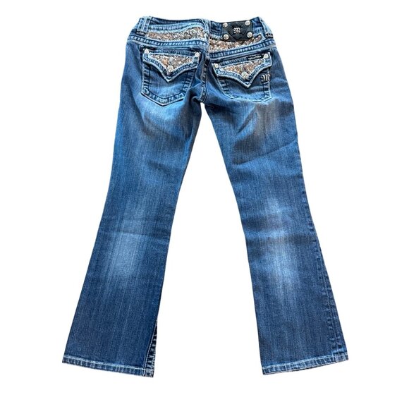Miss Me Bootcut Womens Jeans Size 26 Embellished Pockets Medium Wash Denim Blue - Picture 1 of 8
